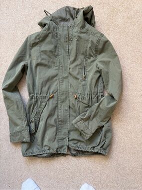 U2B Women’s Olive Green Hooded Utility Anorak Jacket Size Large